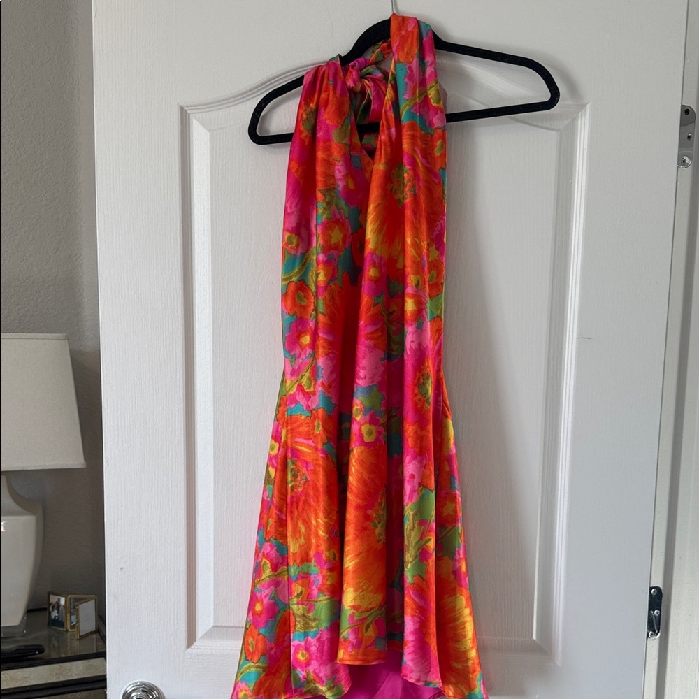 Show Me Your MuMu Pink Orange Floral Mini Dress